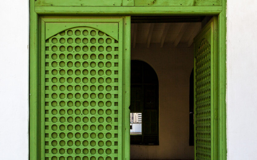 Old city in Jeddah, Saudi Arabia known as Historical Jeddah. Old and heritage Windows and Doors in Jeddah.Saudi Arabia